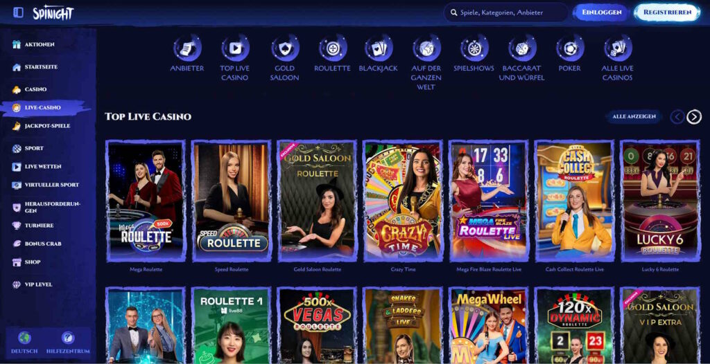 Spinight Casino Live Casino